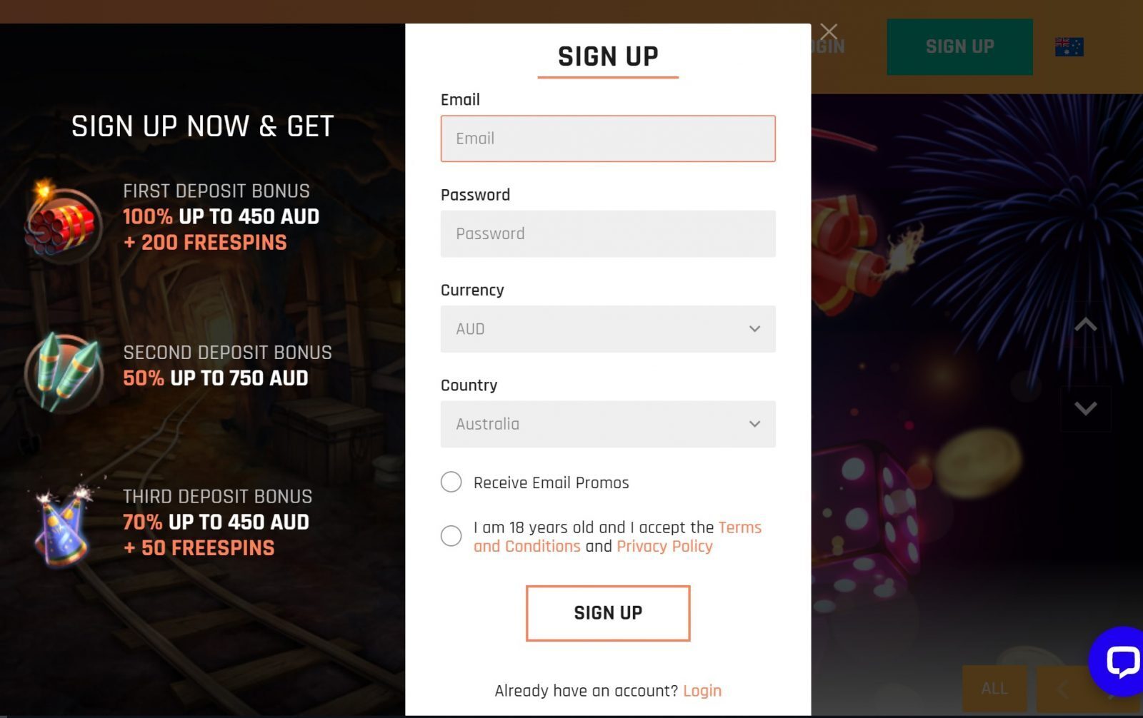 Bambet Casino Sign up