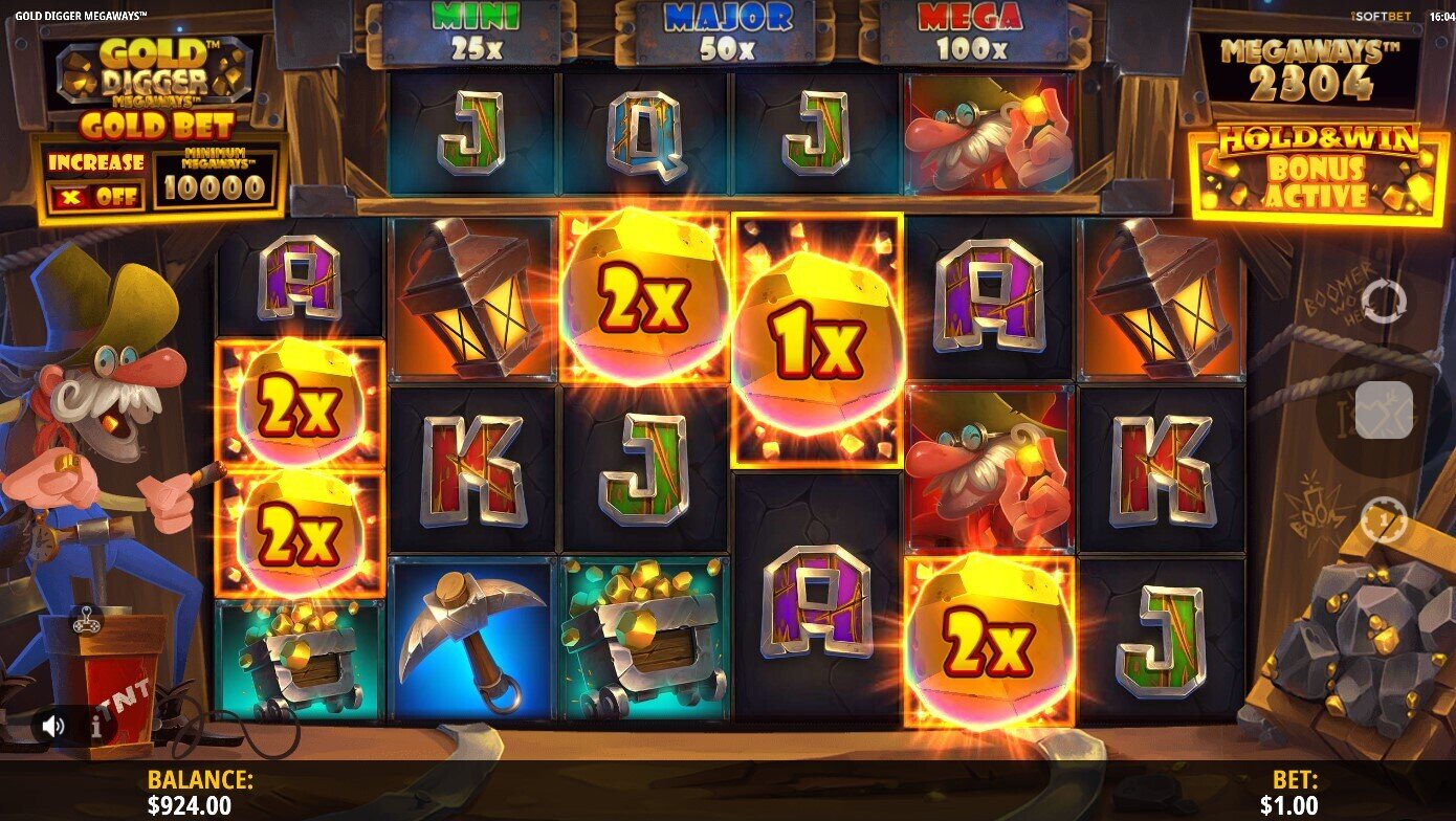 Gold Digger Megaways Bonus Game Trigger