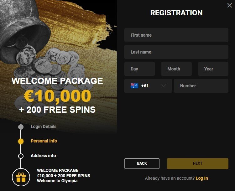 Olympia Casino Registration 2