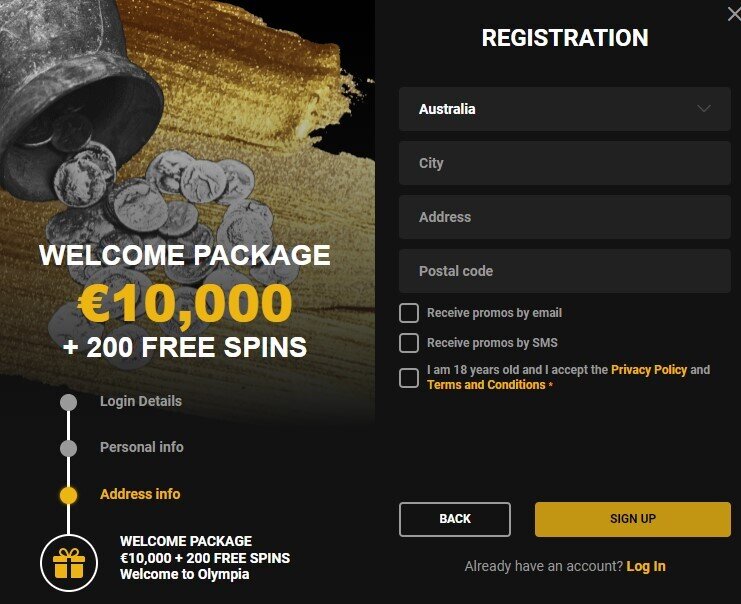 Olympia Casino Registration 3