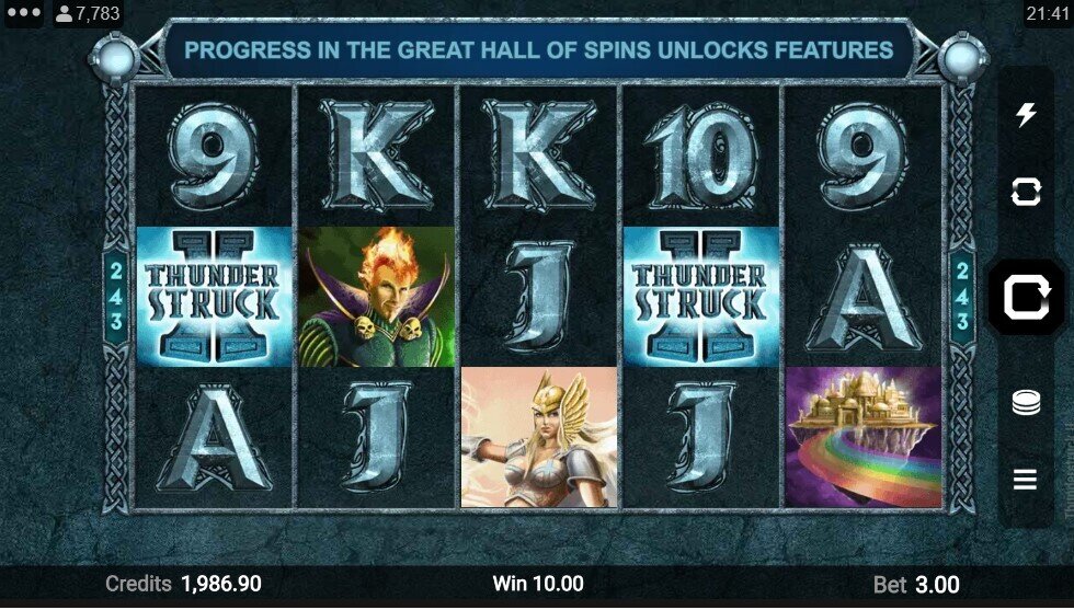 Thunderstruck II Slots Nice Win