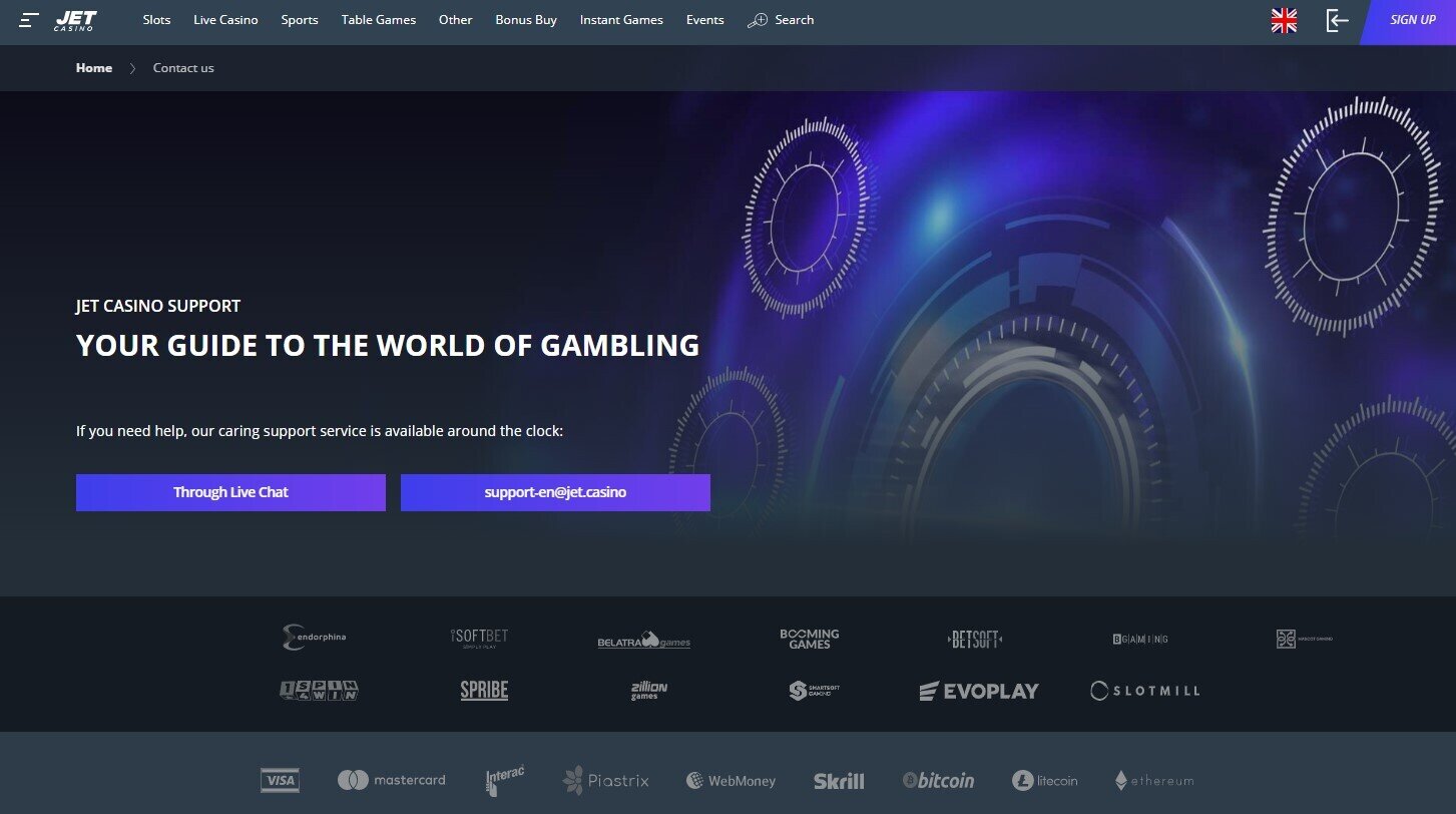 Jet Casino Customer Support - IP