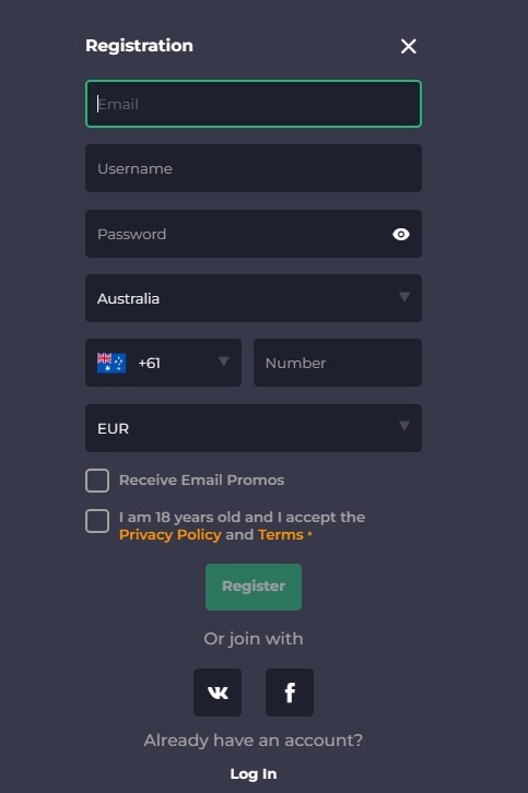 Winning Casino Registration