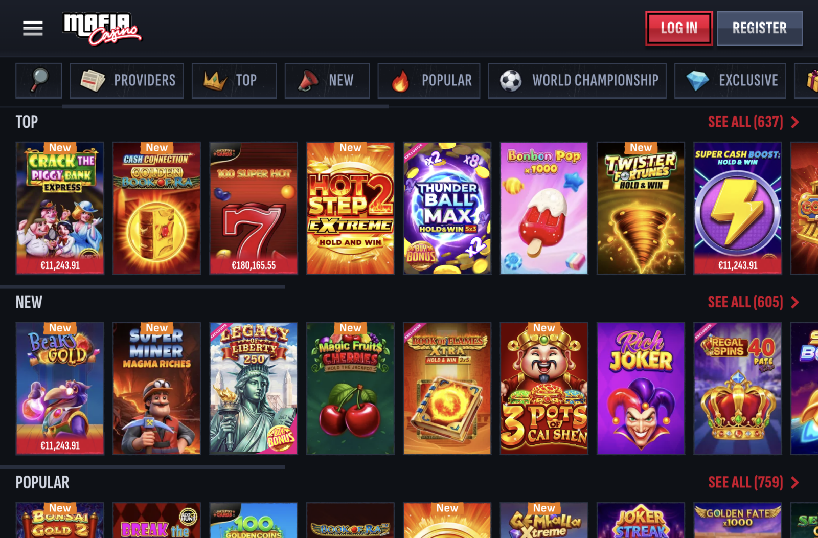 Mafia Casino Games