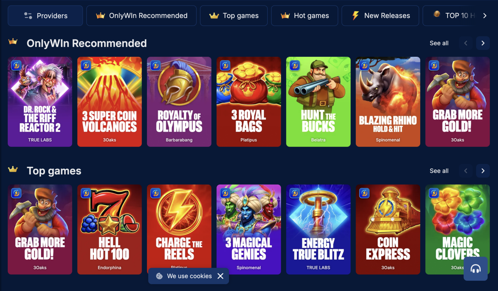 OnlyWin Casino Games